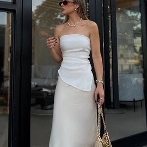 Zara Off-White Sleeveless Top